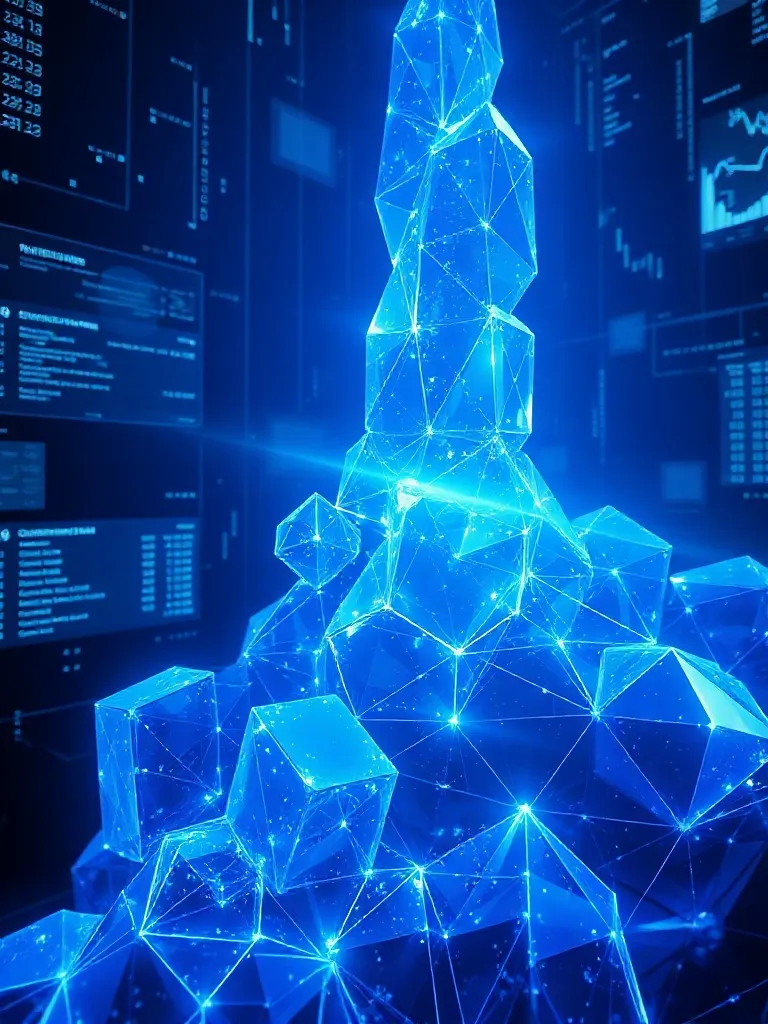 A high-tech digital visualization of abstract geometric stru